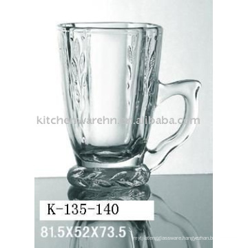emboss glass tumbler with foot